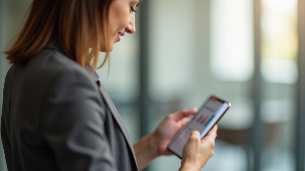 Persona usando app bancaria en smartphone